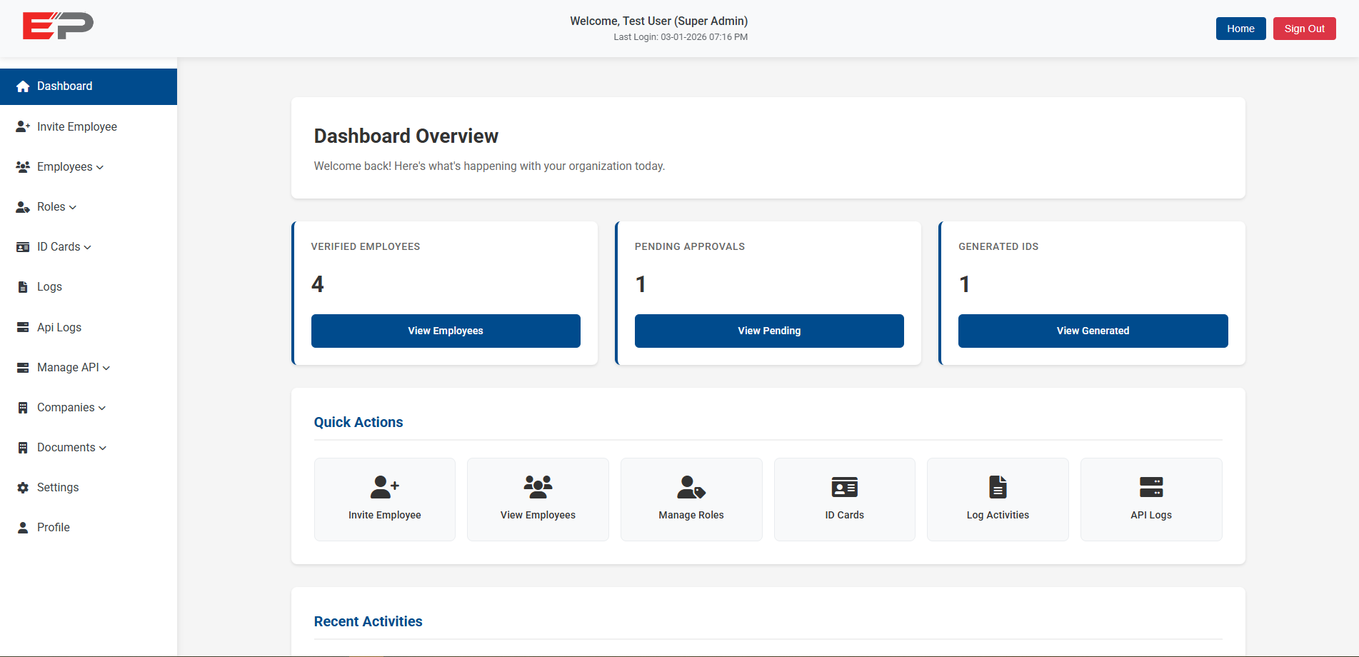 World Rision – Smart Employee Management Portal project screenshot